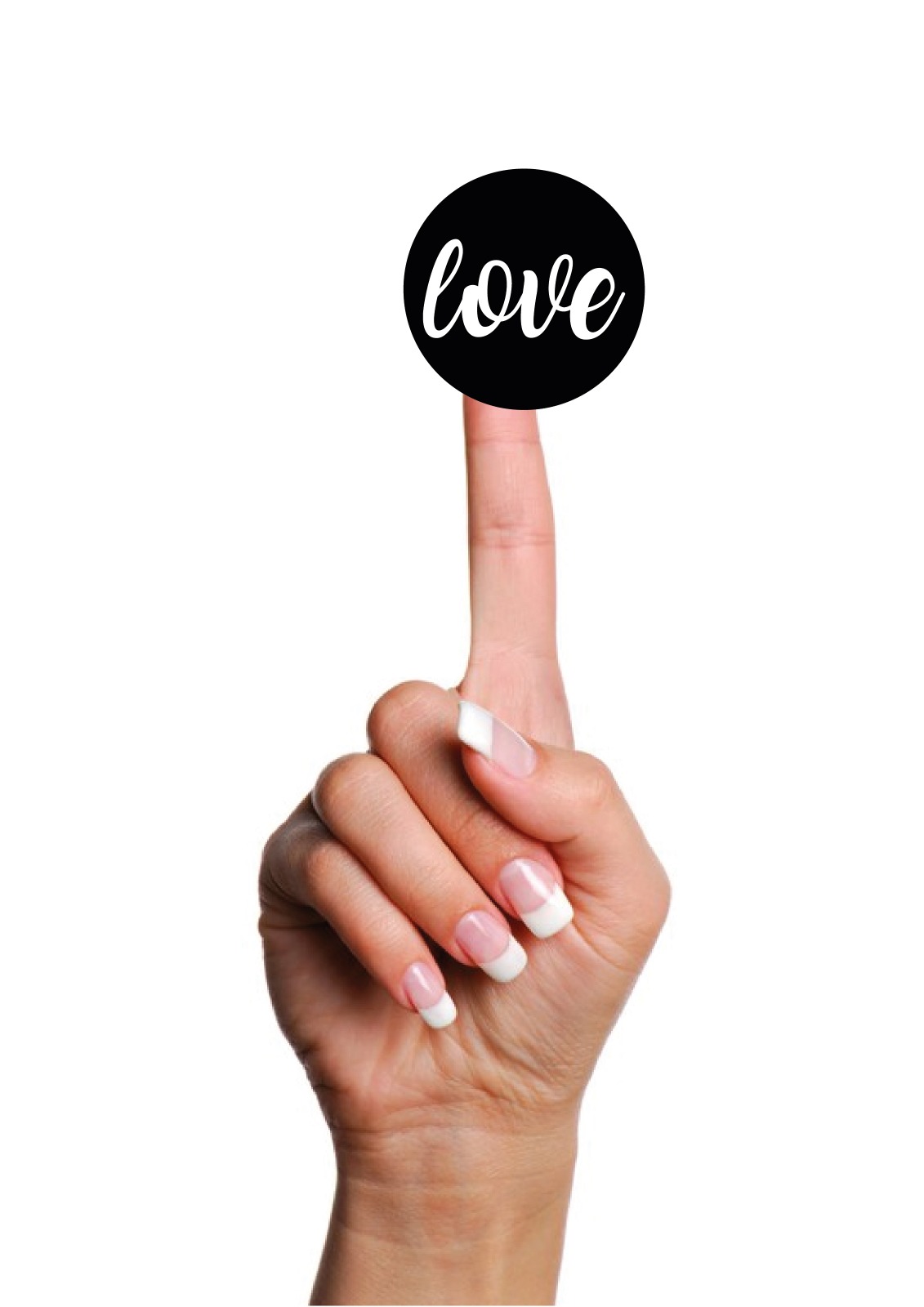 Şeffaf Sticker,Love (siyah) — ürün görseli