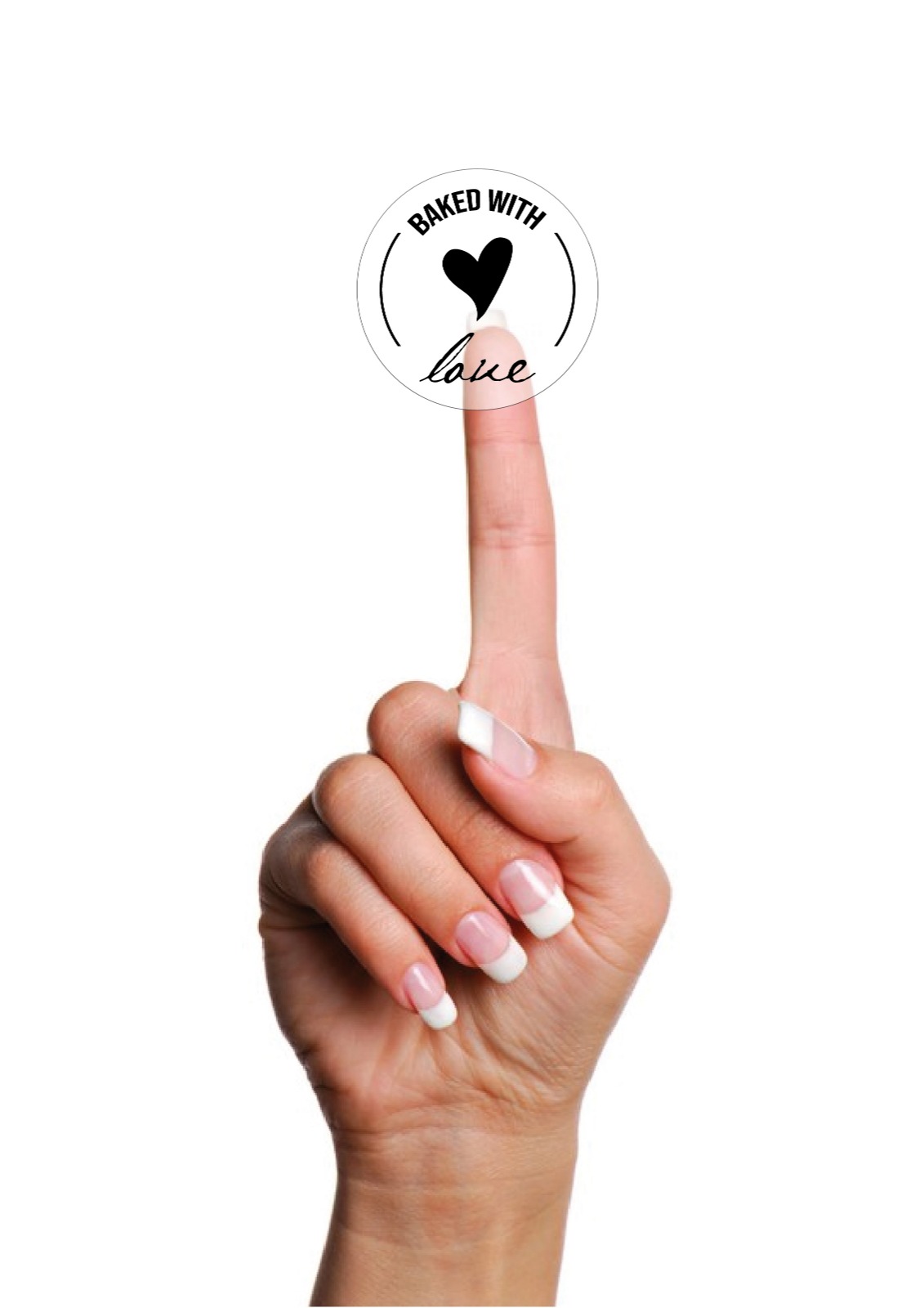 Şeffaf Sticker,Baked Wıth Love — ürün görseli