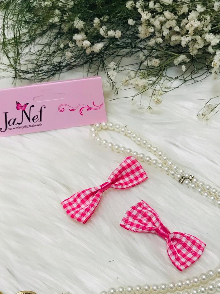 Fiyonk Pembe Ekose — galeri görseli