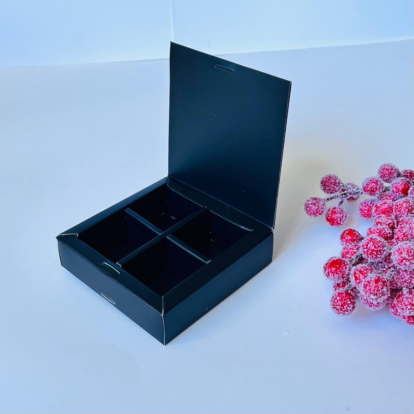 4 Bölmeli Karton Bonbon Çikolata Kutusu — galeri görseli