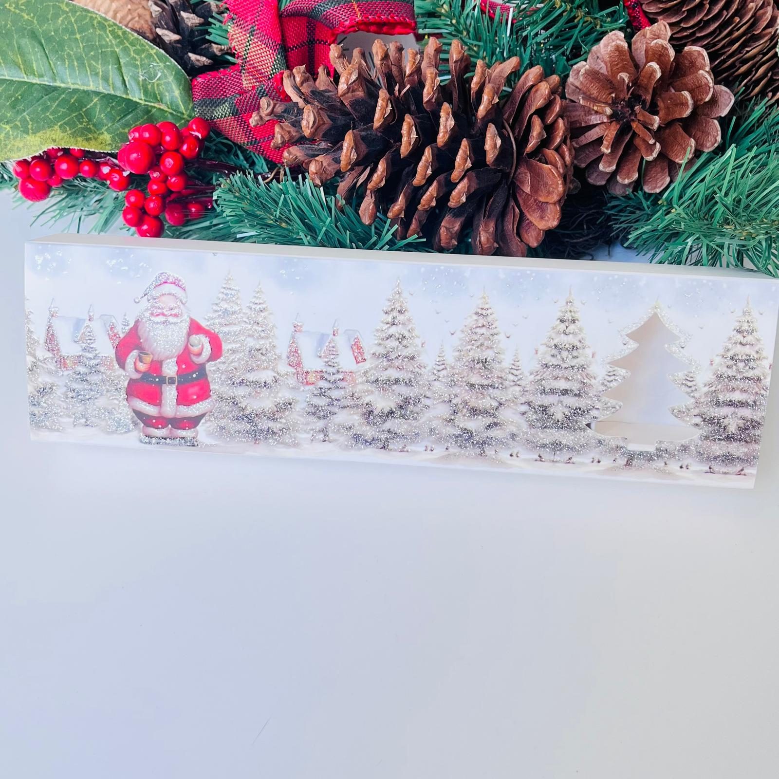 5 Bölmeli Karton Sürgülü Çikolata Kutusu-Simli Noel Baba — galeri görseli
